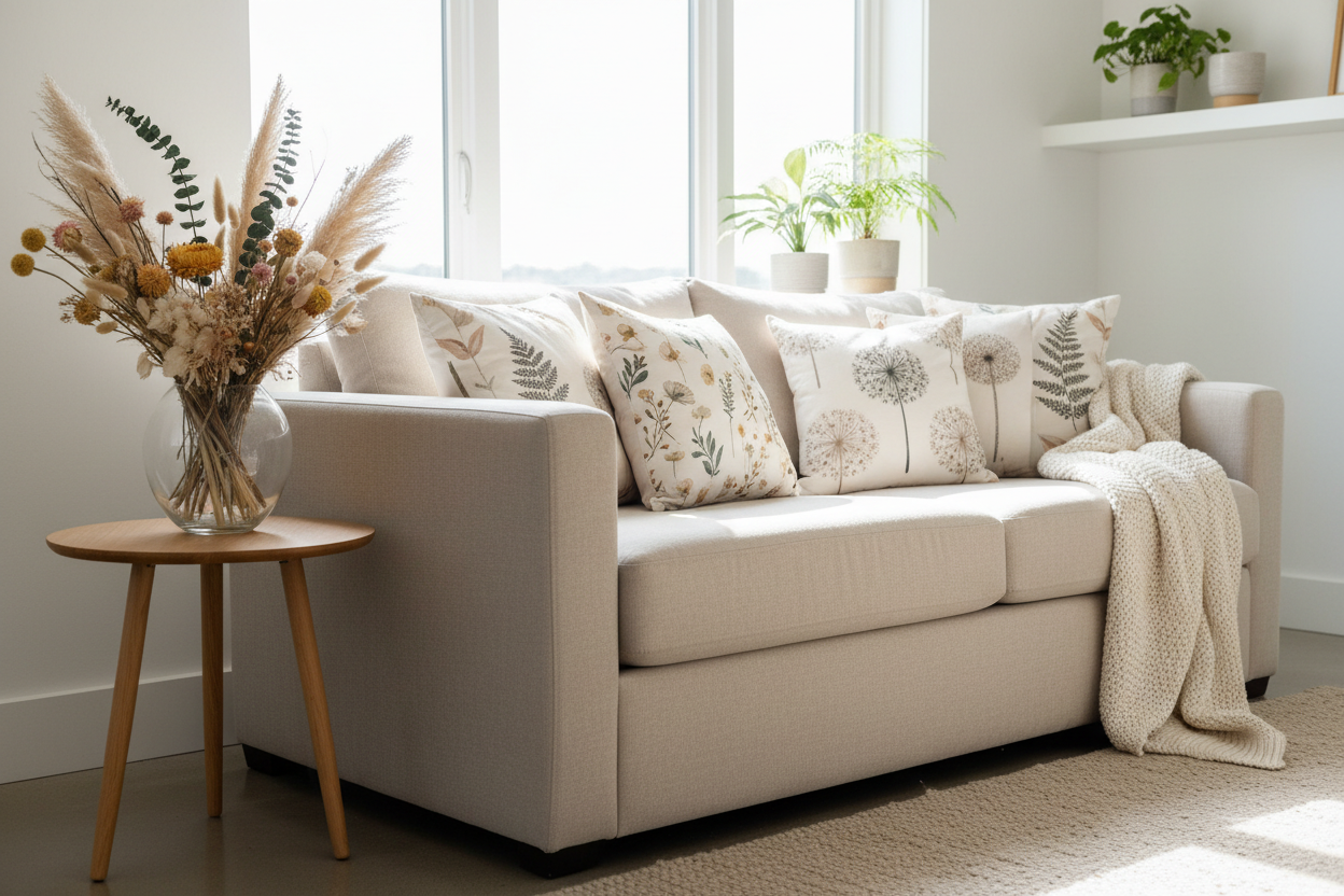 How to Style Your Home with Decorative Pillows & Floral Accents