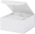 1 Pcs 6x6x3 Inch White Magnetic Gift Box Small Magnetic Box with Crinkle Paper White Small Gift Box with Shredded Paper Luxury Gift Boxes with Lids for Presents