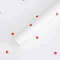 20 Sheets Solid Color Love Heart Flower Wrapping Paper,Waterproof Florist Bouquet Supplies,DIY Crafts,Gift Packaging or Gift Box Packaging, 22.8x22.8Inch (White Red)
