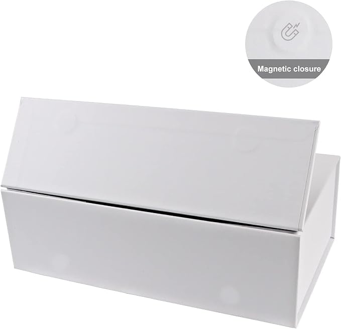 Gift Box, 10' x 6' x 3', 5PCS, White, Luxury Gift Packaging with Magnetic Closure Lid, Ideal for Christmas, Thanksgiving, Wedding, Mother's Day, Birthday Gifts
