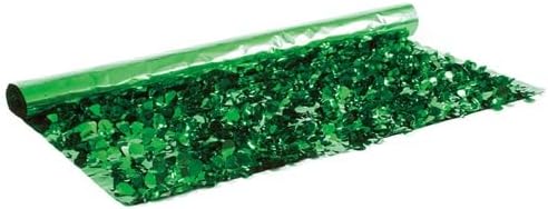 Anderson's Green Metallic Floral Sheeting,15 Ft. Parade Float Decoration for Trailers, Parties, Weddings, Proms, Photo Backdrops & Events – Shiny Fringe Garland for Indoor/Outdoor Use