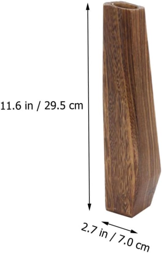 KESYOO Premium Wooden Flower Pot Decorative Plant Vase Leakproof Rustic Wood Planter for Home Office Wedding Decor Single