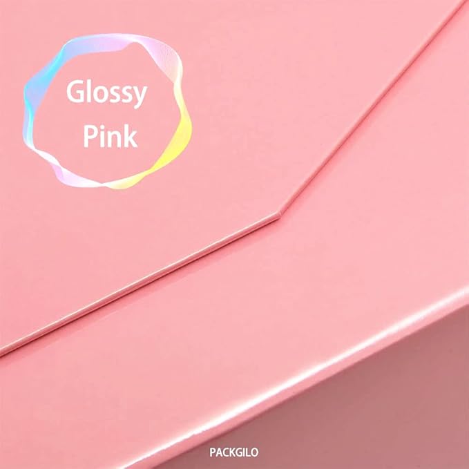 5PCS Pink Gift Box with Ribbon 9.5x7x4 Inches，Sturdy Gift Box with Lid for Gift Packaging, Foldable Magnetic Closure Storage Boxes, Bridesmaid proposal box, Rectangle Collapsible Box