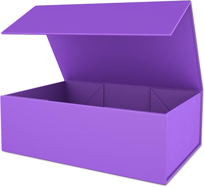 Purple Gift Box 10" x 6" x 3" with Magnetic Closure Lid Gifts Boxe for Presents,Bridesmaid Gift Boxes,Cute Box,Birthday Gift Boxs,Luxury for Gifts Packaging, Magnetic Gift Box for Wrapping Gifts (Purple)