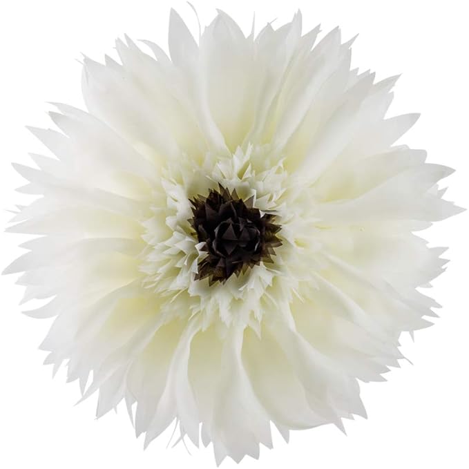 3D Flower Round Throw Pillow Cute Decorative Daisy Accent Cushion Handmade Soft Elegant Velvet Pillowcase with Inserts for Bed Couch Chair Car Bedroom Living Room Home Decor Gift 14Inch White