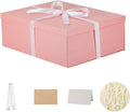 Extra Gift Box Large with Lid 17x13x6 Inches, Pink Gift Boxes for presents Packaging for Birthdays, Valentine's Day, Christmas, Anniversaries (Include Shredded Paper Fill, Envelope Card Ribbon)