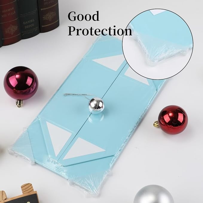 6 Pcs Blue Gift Box Large 13x11x5.3 Inch Blue Large Gift Box with Crinkle Paper Magnetic Box with Shredded Paper Luxury Gift Boxes with Lids for Presents