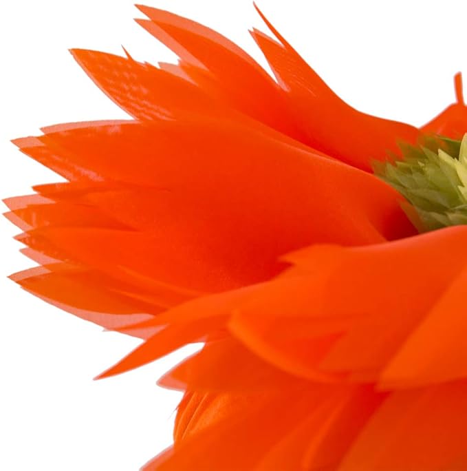 3D Flower Throw Pillow Decorative Daisy Accent Pillows Handmade Cute Round Velvet Floral Cushion with Insert for Couch Bed Chair Car Living Room Bedroom Home Decor 12Inch Vibrant Orange