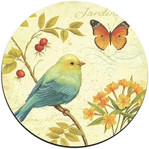 Bird and Butterfly Round Coaster Set - Made of Recycled Rubber - Set of 4