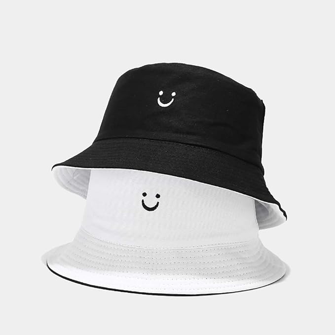 Malaxlx Unisex Bucket Hat Beach Sun Hat Aesthetic Fishing Hat for Men Women Teens, Reversible Double-Side-Wear