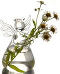 Pack of 5 Angel Design Glass Vases Clear Flower Plant Terrarium Container Hanging Vase Wedding Decor Garden Ornaments Hanging Planter