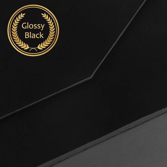 1 Pack Black Gift Box with Lids Small 12 x 8 x 2.7 Inches Clothes Gift Boxes for Presents Shirt Gift Boxes with Ribbon Magnetic Gift Box Bulk Cute Box for Packaging (Glossy Surface)