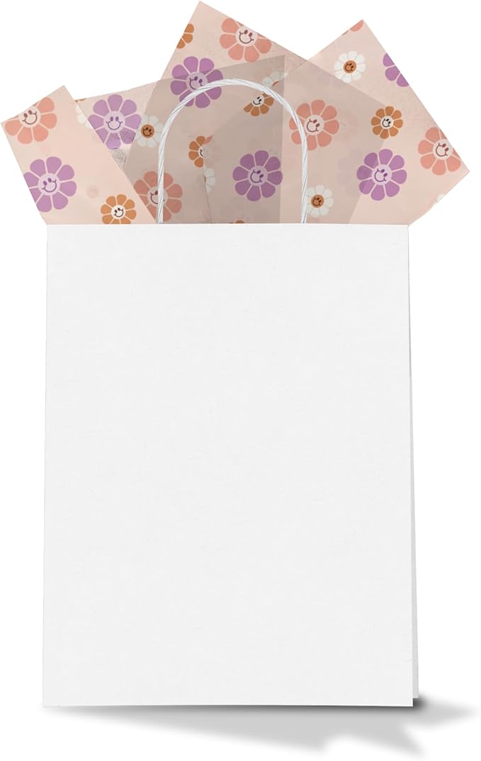 Pro Supply Global Groovy Flowers Printed Tissue Paper for Gift Bags or Boxes and Wrapping - Spring Floral Bulk Decorative Art Tissue Paper for Packaging and Gifting | 24 Sheets 20" x 30"