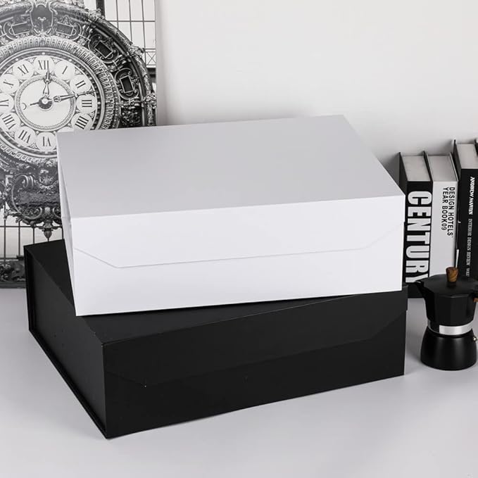 White Extra Large Gift Box with Lid 3 Pcs 19x16x6 Inches, Gift Box large White Gift Boxes for Presents Clothes Robe Wedding Dress Sweater,Reusable Foldable Bridesmaid Proposal Box（Matte）
