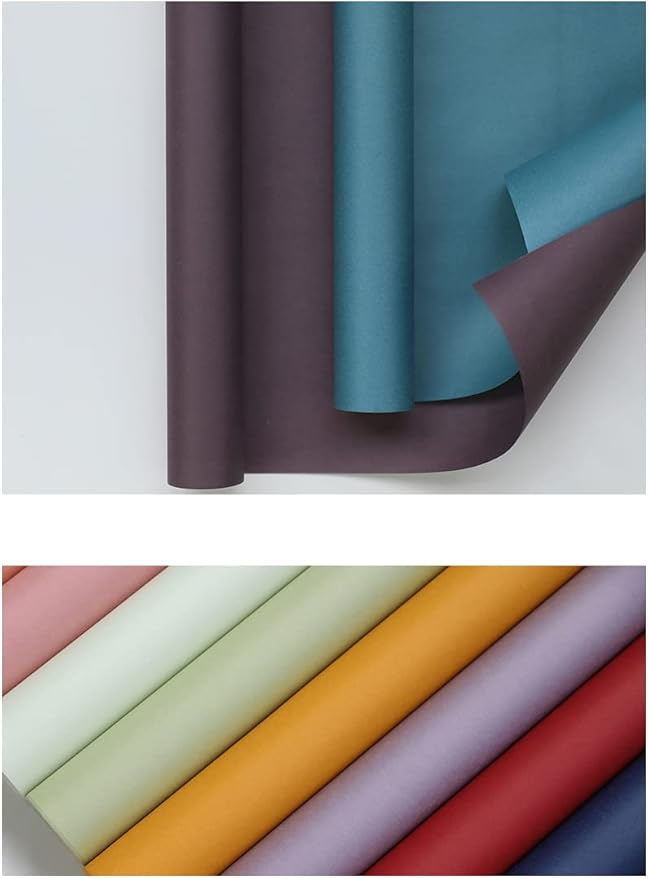 FWSA WRAPS Korean Floral Paper for Bouquets, Florist Wrapping Kraft Paper Roll, Bouquet Packing Material Gift Wrapping Paper 23.23 x 288 inches (Color 1 (Dark Blue))