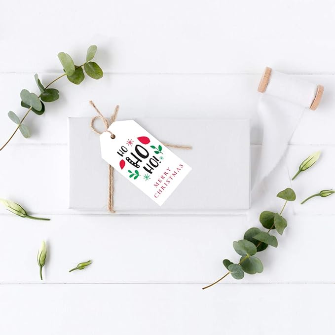 Andaz Press Christmas Holiday Season Classic Gift Tags, Ho Ho Ho! Merry Christmas to from Classic Favor Tags, for Holiday Events, Parties, and Favors, 60-Pack
