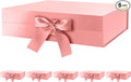 GREEN BEAN 6 Large Gift Boxes with Lids for Presents 13x9.7x3.4 Inches, Rose Gold Magnetic Gift Boxes with Ribbon, Bridesmaid Proposal Boxes, Luxury Christmas Gifts Boxes (Glossy Rose Gold)