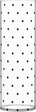 Flower Vase Clear Plastic Cylinder Vases Decor for Centerpieces Home Storage Office Weddings Black Polka Dot White 11.8 x 3.9 in