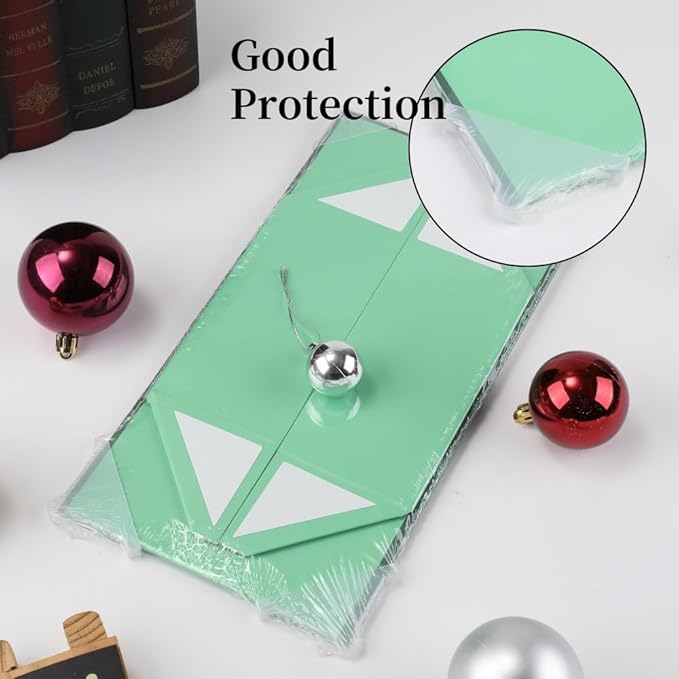 1 Pcs Small Green Gift Box 8x8x4 Inch Magnetic Box with Crinkle Paper Green Small Gift Box with Shredded Paper Luxury Gift Boxes with Lids for Presents