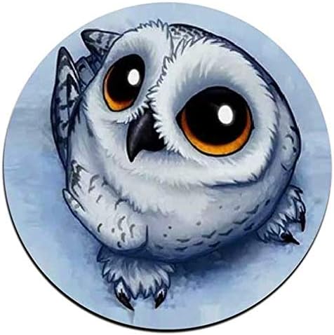 Cute Owl Round Coaster Set - Made of Recycled Rubber - Set of 4