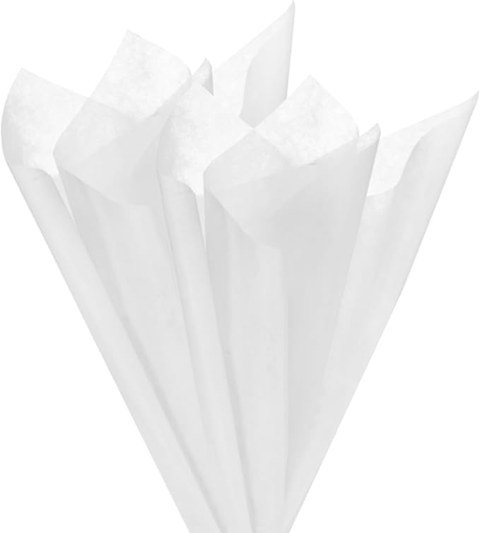 M METERXITY 38-Sheet Korean Cotton Wrapping Flower Paper, 11.8 Inch Waterproof Floral Wrapping Cotton Paper for Bouquets/Gift Packaging [White]