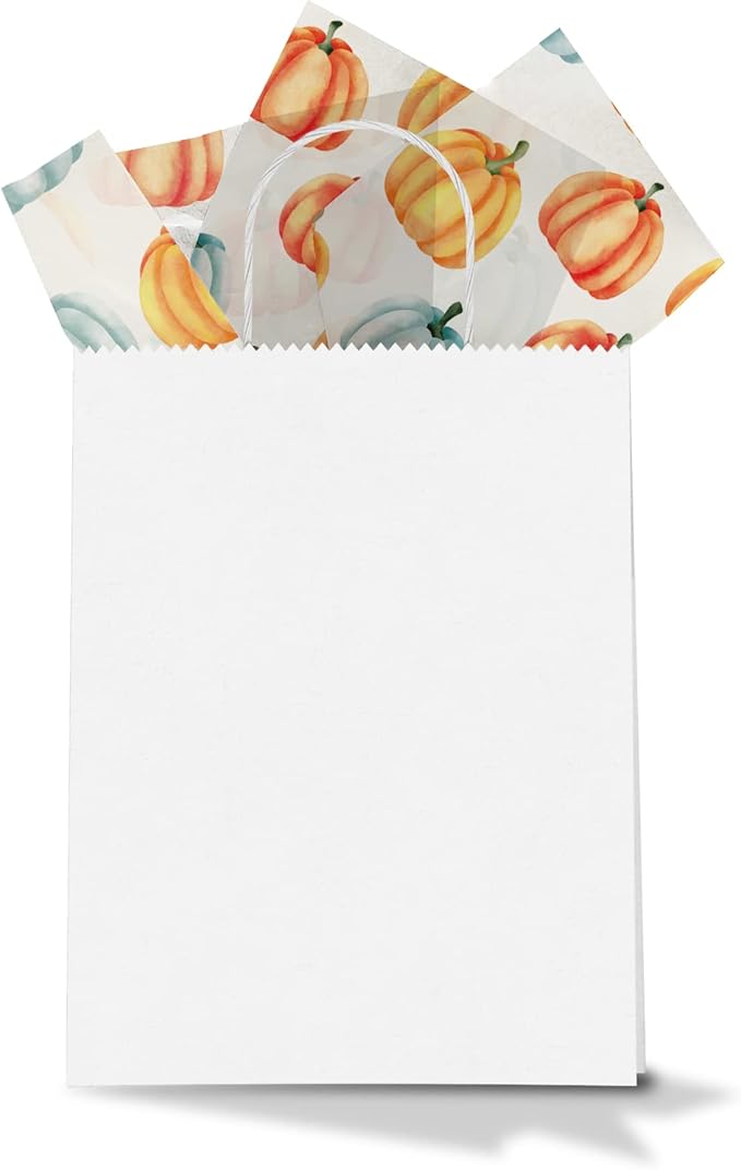 Fall Pumpkin Printed Tissue Paper Sheets for Gift Bags and Wrapping - Bulk Halloween Tissue - Decorative Art Paper for Packaging and Gifting | 24 Sheets 20" x 30"
