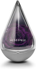 Preserved Rose with Water-Drop Shape, Eternal Flowers Gifts for Women Girlfriend Wife Mothers Real Roses Presents for Her Valentine's Day Christmas Birthday Mother's Day Anniversary (Purple)