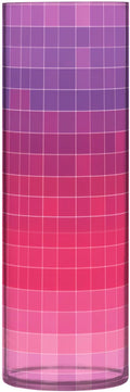 Flower Vase Clear Plastic Cylinder Vases Decor for Centerpieces Home Storage Office Weddings Grid Gradient Pink Purple 11.8 x 3.9 in