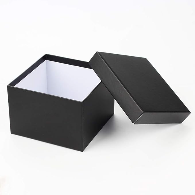 Briful Square Gift Boxes with Lids Set of 4 Black Gift Box Assorted Sizes Nesting Gift Boxes for Presents Birthday Bridesmaid Wedding Valentines Christmas Party Favor Boxes