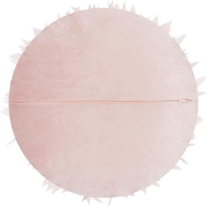3D Flower Pillow Cute Decorative Round Throw Pillows Handmade Daisy Velvet Pillowcase Boho Farmhouse Accent Cushion for Couch Bed Living Room Bedroom Home Decor Gift 14Inch Rose Gold