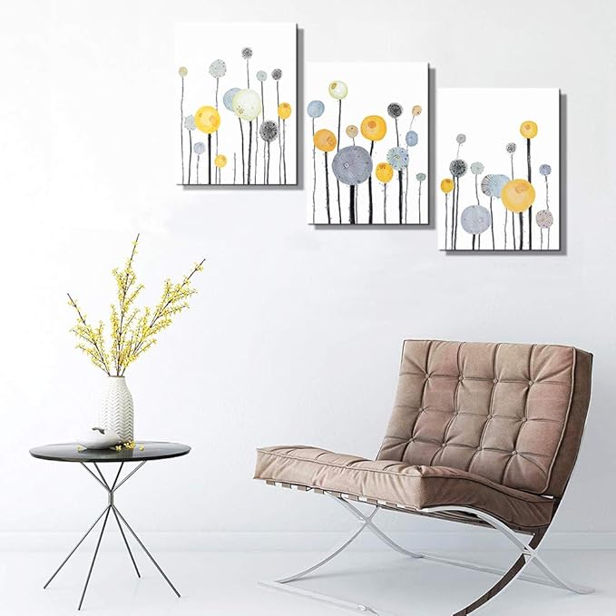 Abstract watercolor painting 3 Piece framed Canvas Wall Art for living room kitchen Wall Decor Canvas Prints Office wall Decorations Abstract Flowers Pictures wall Artwork Room bedroom Home Decor