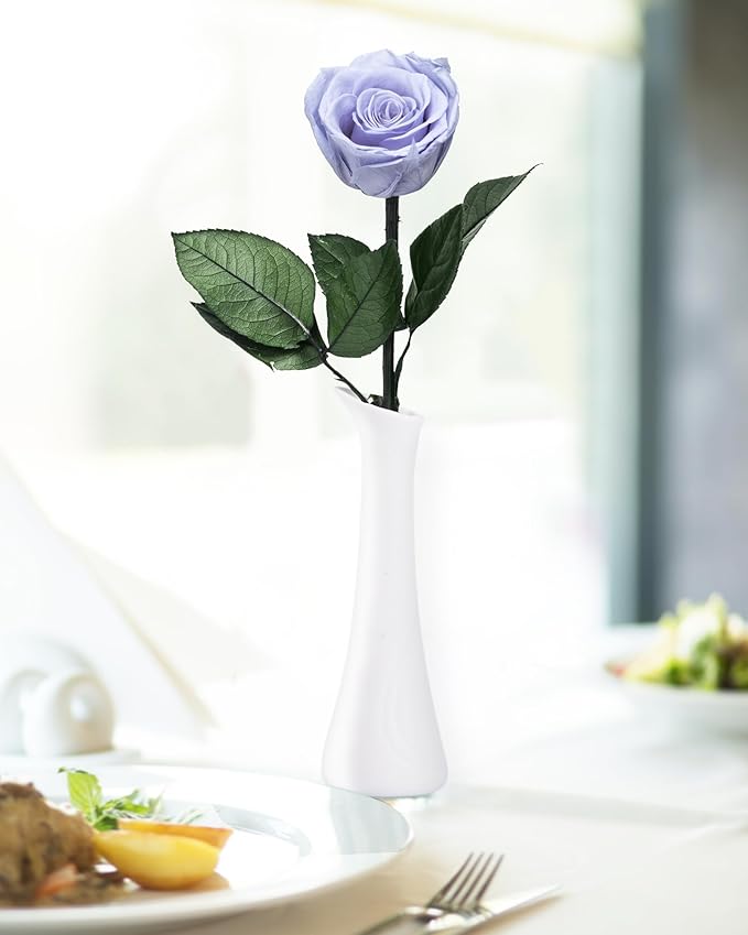 Blue Flowers for Delivery Prime, Preserved Blue Roses Flower Gifts for Women, Real Roses Single Rose Gifts for Her, Mom Birthday Gifts from Daughter, Solid Lilac Roses