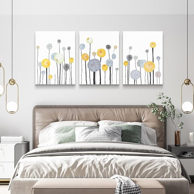 Abstract paintings 3 Piece framed Canvas Wall Art for living room bathroom Wall Decor Canvas Prints Office kitchen wall Artwork Home Decor Flowers Pictures Poster bedroom Large size wall Decorations