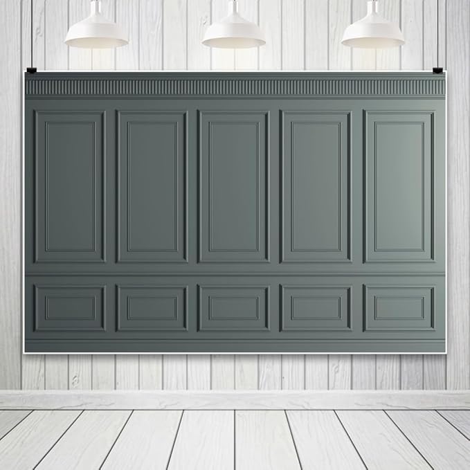 AOFOTO Vintage Room Inside Backdrop Classic French Frame Dark Grey Walls Photo Background for Wedding Bridal Shower Party Banner Home Headboard Decor Wall Photo Studio Booth Props 5x3ft