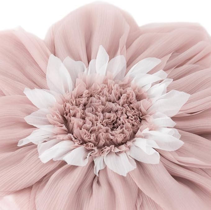 Handmade 3D Flower Throw Pillow Cover Blush Pink Decorative Floral Accent Pillow Case Cute Round Velvet Cushion for Bed Couch Car Chair Bedroom Boho Farmhouse Home Decor Gift 12Inch Rose Gold