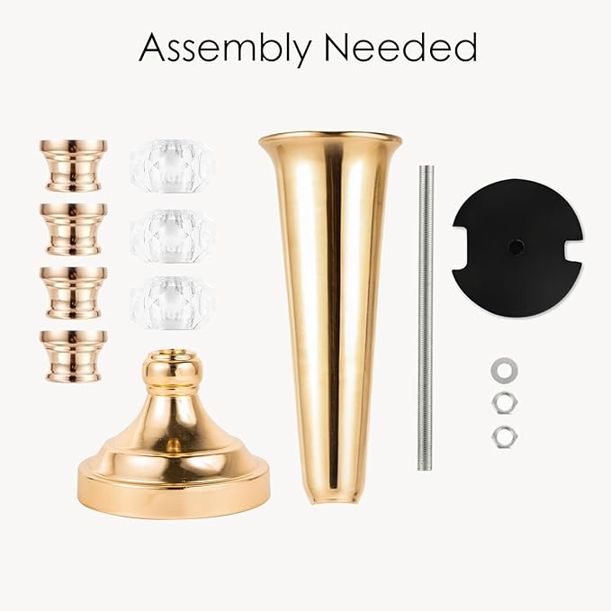 Trumpet Vases for Centerpieces, 10 Pcs Tall Tabletop Vases for Wedding Centerpieces Table Decorations, Road Lead for Wedding Party Dinner Centerpiece for Anniversary Ceremony Party Event Decor(10 Pcs)