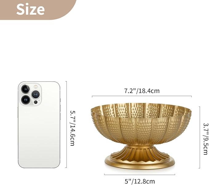 NUPTIO Small Gold Vases for Centerpieces: Brass Compote Vases for Flowers - Metal Pedestal Bowl Decor for Wedding Table Home Set of 10