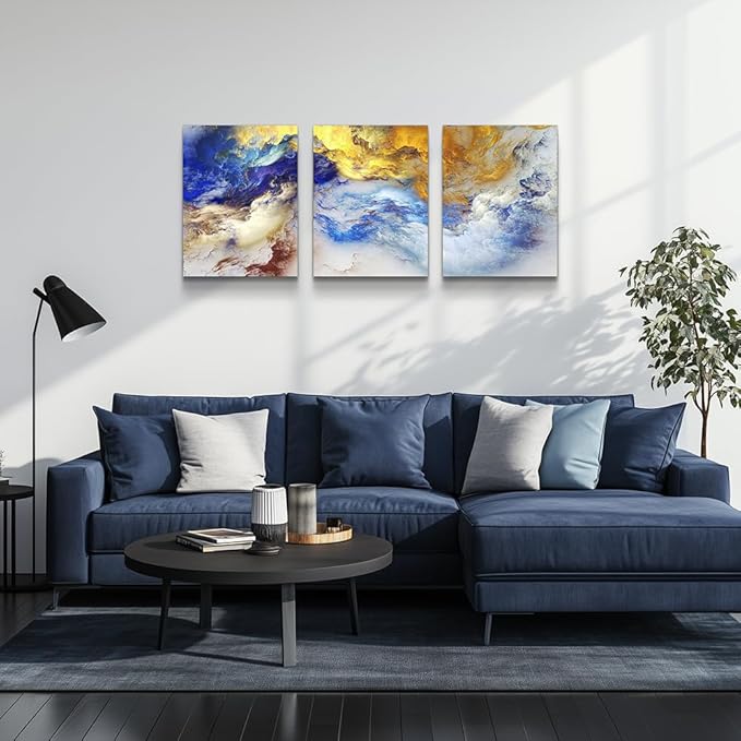 Abstract Wall Art for Living Room Bedroom Decoration Office Wall Decor Wall Artworks 3 piece Bathroom decor Giclee posters Abstract Watercolor painting Canvas Prints Pictures modern Home decor Art