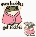 HANDICHI Design 5-Pack 4 Inch Even Baddies Get Saddies Frog Stickers – Funny Mental Health Vinyl Decal Set for Laptops, Water Bottles, Journals & Scrapbooks – Cute Baddie Sticker Pack