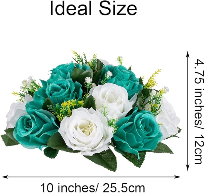 Flower Centerpieces for Wedding Tables: Wedding Table Decorations Teal & White Flower Balls Centerpieces for Engagement Cerebration Party Center Pieces 6 Packs