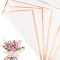 Bupduq 30 Sheets white Gold Edge Flower Bouquet Wrapping Paper，Florist Supplies Waterproof Floral Bouquet Wrapping Paper Bouquet Accessorie，Flower Shop Packaging Pape for DIY Gift Wedding Birthday