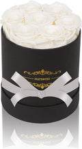 NATROSES 7 Piece Preserved Roses in a Box, Preserved Flowers for Birthday, Flower Gifts for Mothers Day (White)