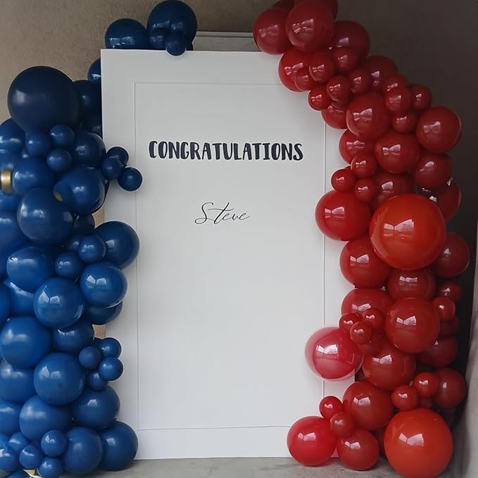 Togvu Red Balloons Different Sizes, 123 Packs Matte Red Balloons, Pack of 18 12 10 5 Inch Premium Red Balloons Garland Arch Kit for Valentine's Day Birthday Wedding Christmas Party Decorations