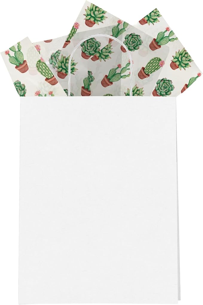 Succulent Printed Tissue Paper for Gift Bags or Boxes and Wrapping - Bulk Cactus Decorative Art Tissue Paper for Packaging and Gifting | 24 Sheets 20" x 30"