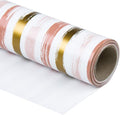 WRAPAHOLIC 30 Inch Pink Wrapping Paper Roll - Pink and Gold Lines Print for Birthday, Holiday, Wedding, Baby Shower Wrap - 30 inch x 33 feet