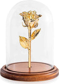 Forever Rose Enchanted Preserved with Real 24K Gold Rose Lasts Forever | Includes Wood Base & Glass Dome | 24K Gold Dipped Rose Assembled by Hand in The USA | Romantic Gifts for Women