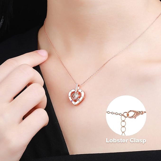 for Her Preserved Real Rose with I Love You Necklace in 100 Language, Girlfriend, Eternal Real Rose Flower Gifts for Women Mom Wife on Valentines Birthday Anniversaries