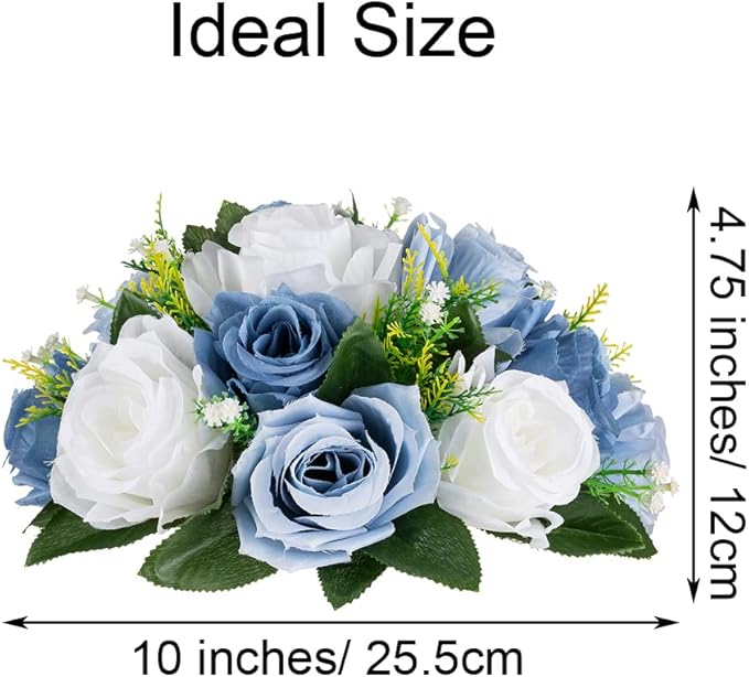 Flower Centerpieces for Wedding Tables: Wedding Table Decorations Dusty Blue & White Flower Balls Centerpieces for Engagement Cerebration Party Center Pieces 6 Packs