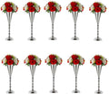 10pcs Tabletop Metal Wedding Flower Trumpet Vase Wedding Centerpiece Flower Vase for Wedding Event Decoration Living Decor Party Decor (Silver, 10×L)