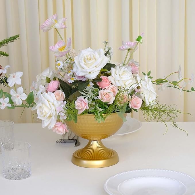 6.5 inch 6 pcs Brass Vase Bowl Gold Centerpieces for Tables Wedding Party Event Gold Accent Decorative Bowl Vintage Style